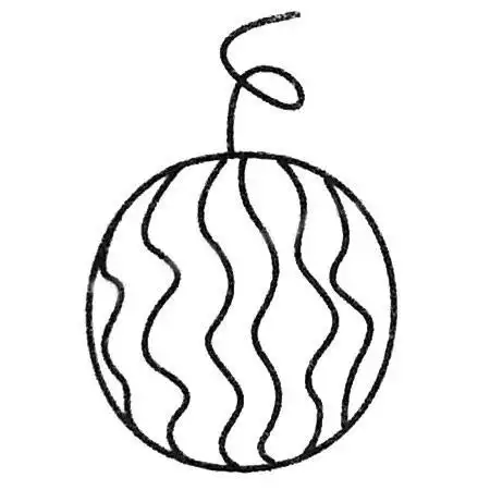 夏天的水果西瓜简笔画图片5068儿童网幼儿园小朋友水果蔬菜简笔画教程