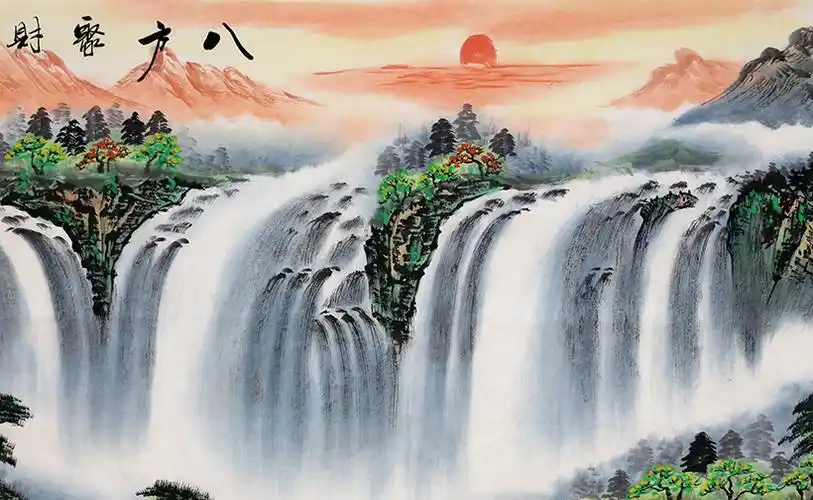 张新明《八方聚财》一元起拍字画拍卖 手绘国画山水画 墨华斋6739