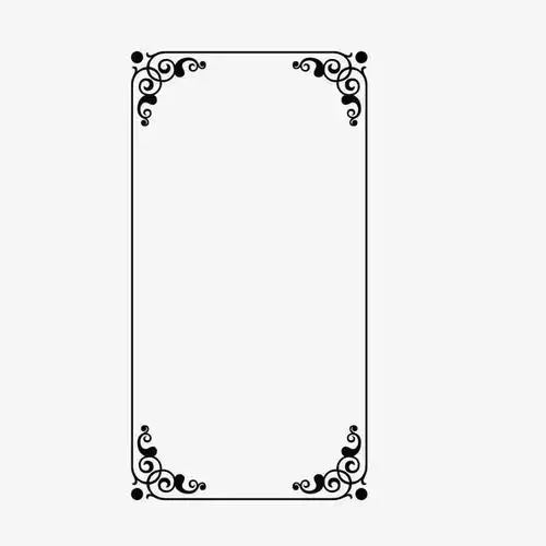 矢量黑色线条四角竖边框免抠素材免费下载_觅元素51yuansu.com