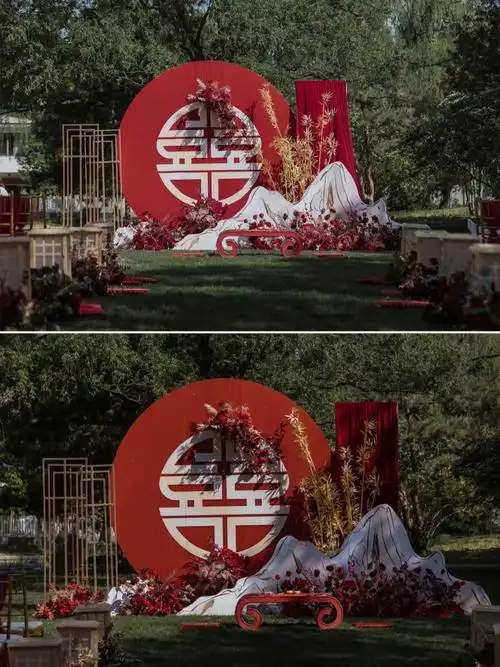 北京婚礼中式户外草坪婚礼超有仪式感的哇