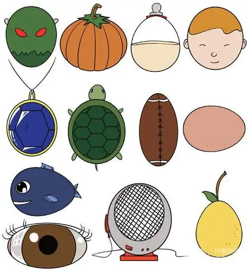 圆形和椭圆形的简笔画