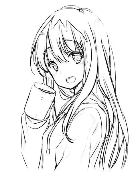 动漫 唯美 壁纸 插画      可爱 唯美 二             古风女生简笔画