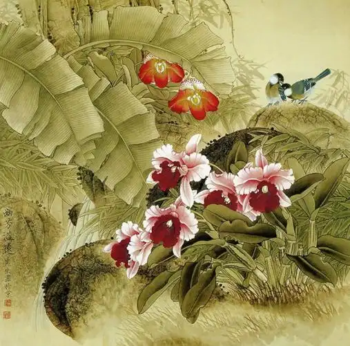 梁燕生工笔花鸟画