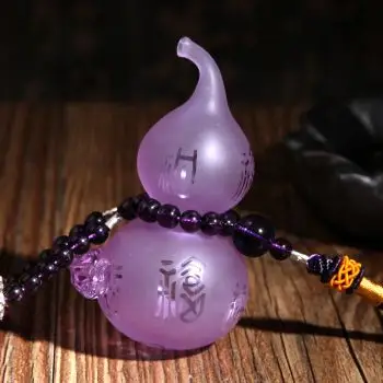 貔貅葫芦挂饰品车载汽车香水挂件后视镜 时尚款-紫色