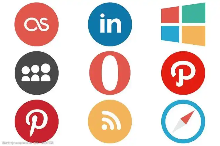 扁平社交软件图标