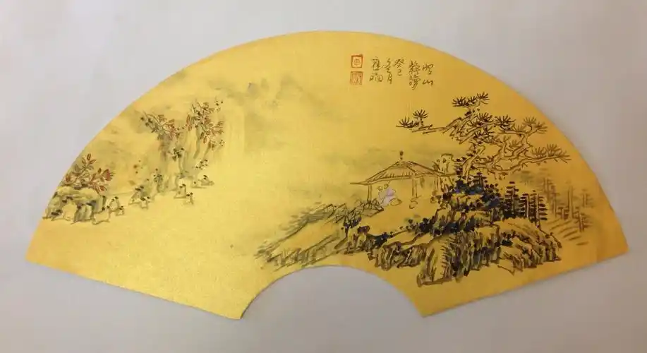 田应福迷人的山水小品扇面一