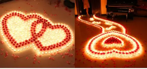 晟旎尚品 婚庆生日 浪漫无烟铝托蜡烛50个装 粉色