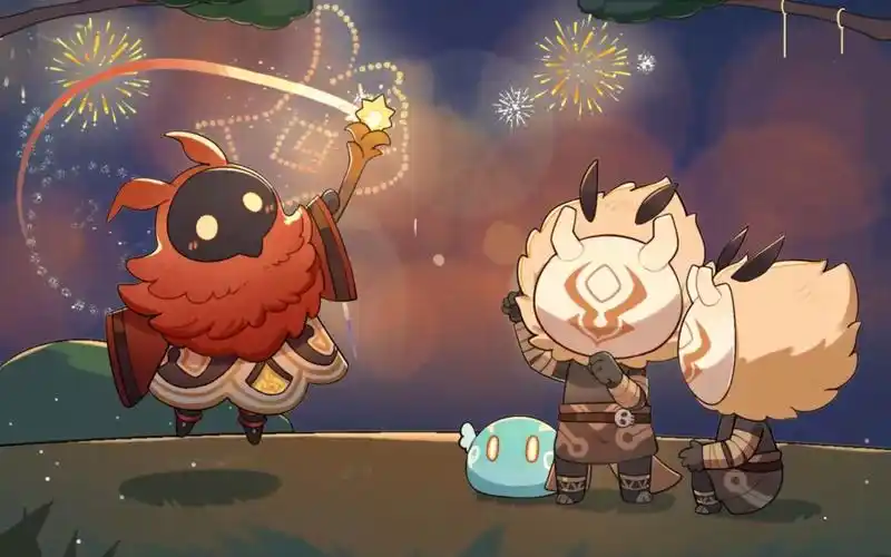 「星彩漫天」——《原神》烟花卡片动态壁纸分享 丘丘人