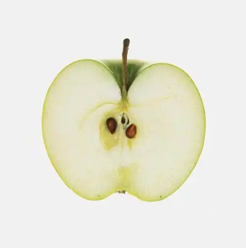 无人,竖图,室内,特写,白天,白色背景,正面,苹果,水果,切开,阴影,新鲜