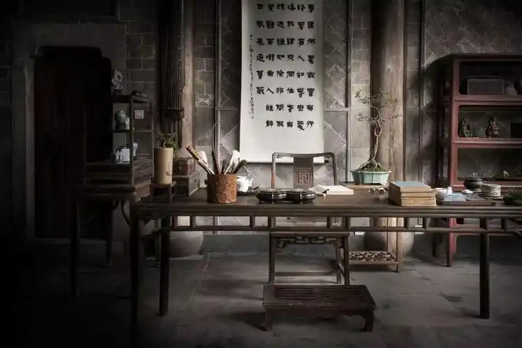 明式书房旧时明月复照青苔上