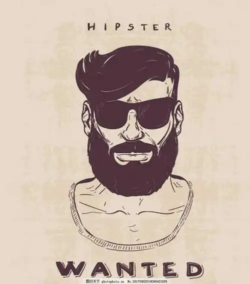 卡通大叔头像黑白