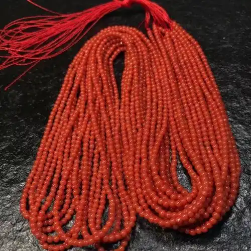天然南红小米珠配链项链颜色漂亮红润肉质饱满细腻品质好diy必备