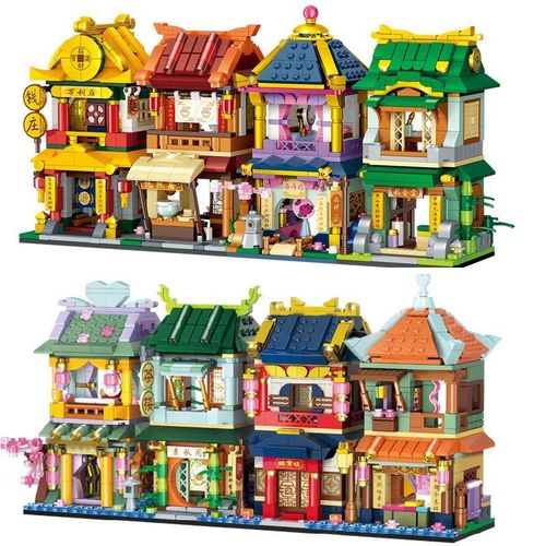 四大名楼黄鹤楼滕王阁中国风建筑拼装积木男女孩玩具儿童礼物6-14