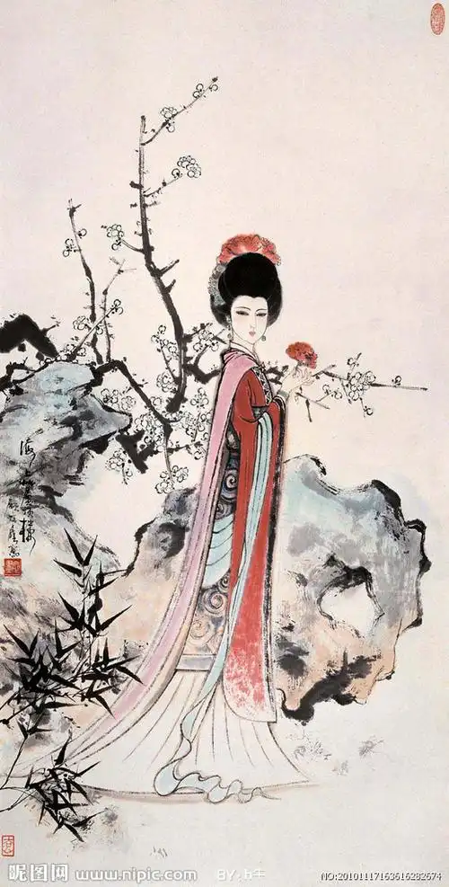 红妆白梅设计图__绘画书法_文化艺术_设计图库_昵图网nipic.com