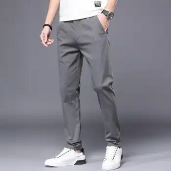 罗蒙 romon 休闲裤男2022夏季裤子男商务休闲裤男宽松直筒裤男士长裤