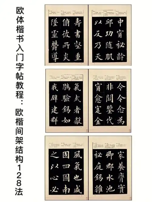 干货欧体楷书入门字帖教程