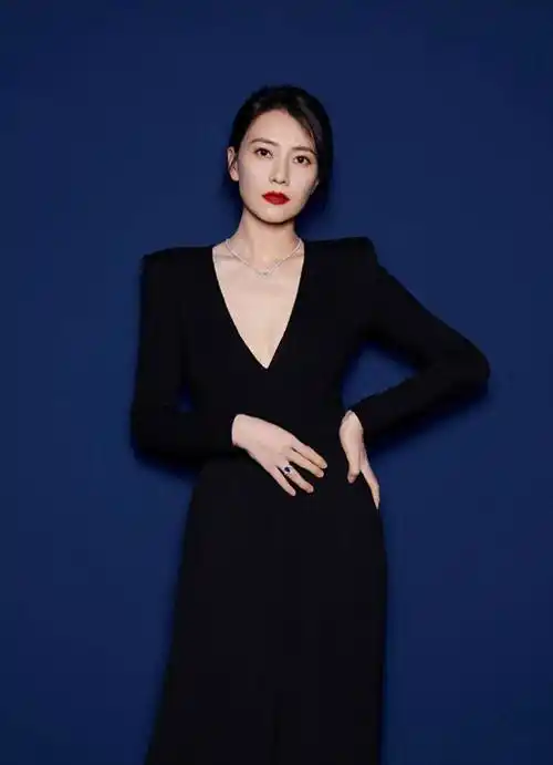 高圆圆的颜值真高啊!身穿深黑色v领裙秀出傲人身材,40多岁依然美丽!