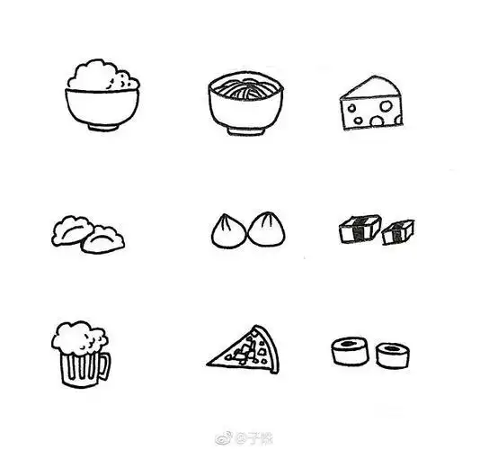 递食物简笔画