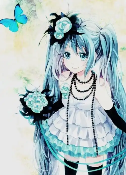 二次元 梦幻 服装 蓝色 紫色 粉色 可爱 水… _ v家,初音未来 [图片