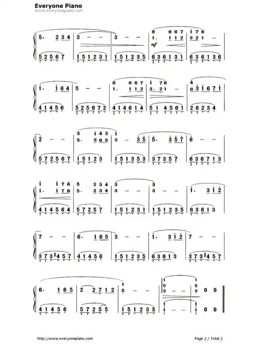 初雪简单谱子 数字谱