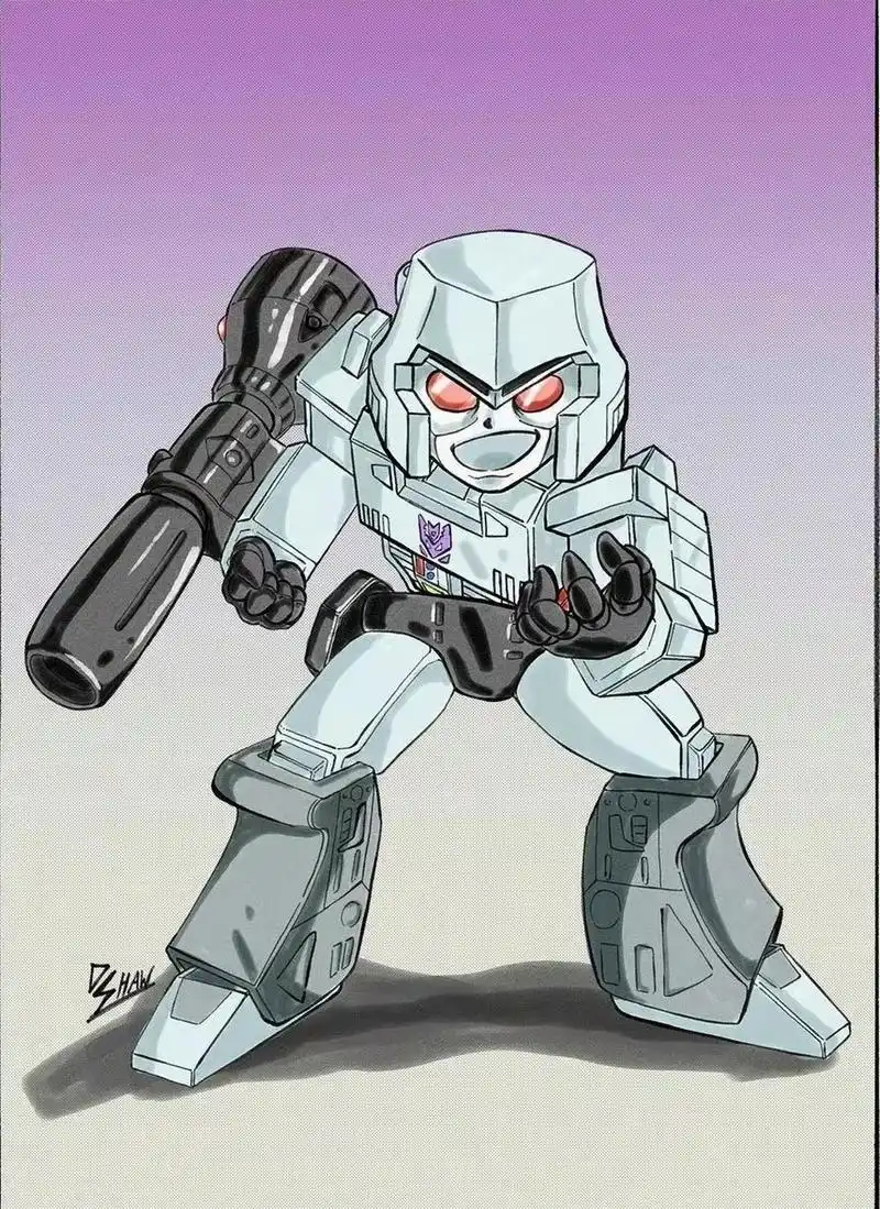 画师minyung绘制的一组q版变形金刚角色插画,描绘了不同时期双方的领