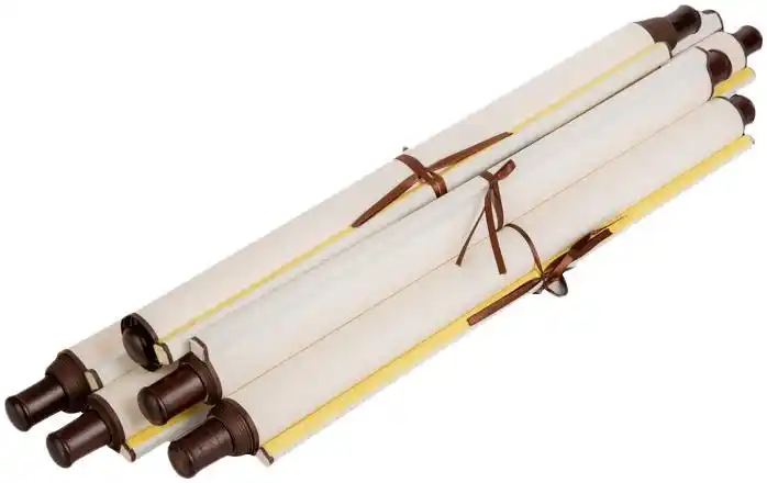 邸高 新中式牛皮书桌书卷轴摆件