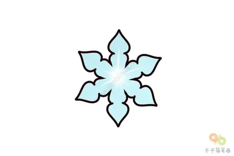 卡通白云雪花简笔画