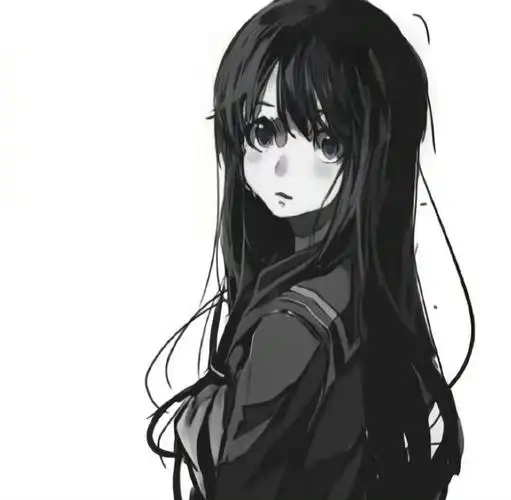 黑白女头像伤感高冷丧系图片 很丧的动漫头像女生