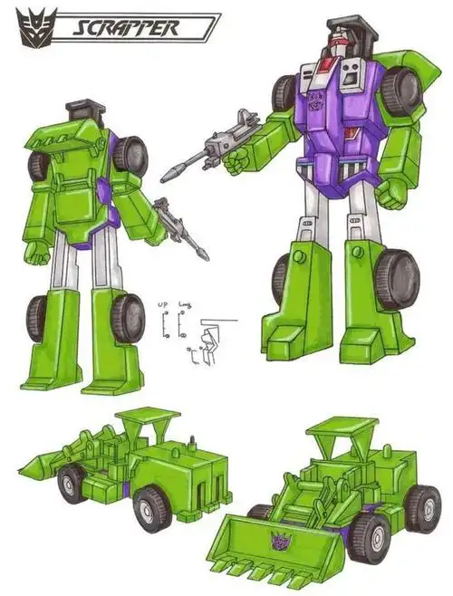 变形金刚g1动漫人物在大电影中的演变-狂派挖地虎铲土机