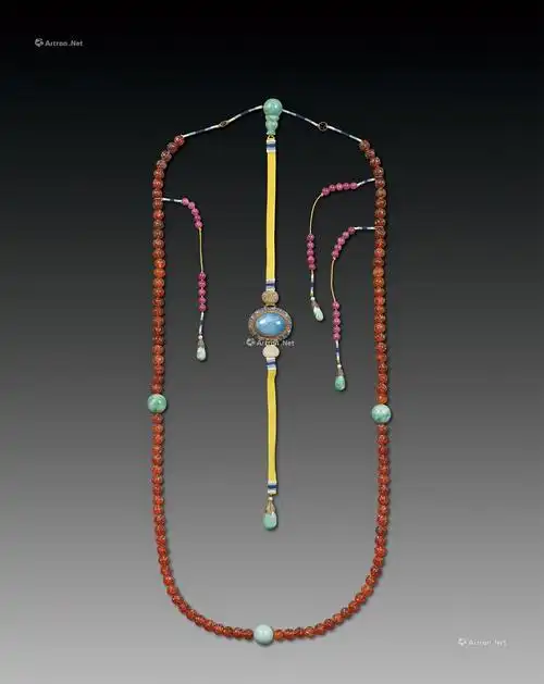 0398 清中期 琥珀朝珠