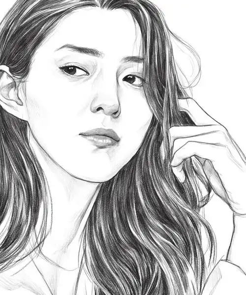 大神的美女线描,真的太绝了,干净利落的线条,临摹起来!