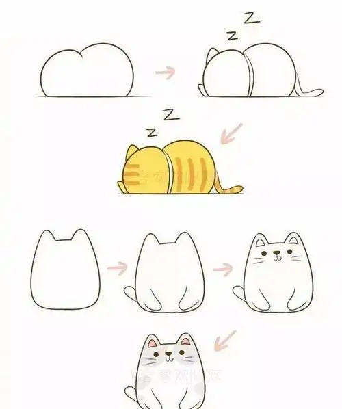 可爱的魔法宠物简笔画(简笔画图片大全) -【爱个性】