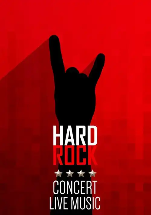 创意矢量现代摇滚手势元素的派对海报设计