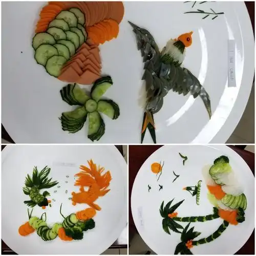 考生拼盘作品:南海风光,飞燕迎春,金鱼戏水