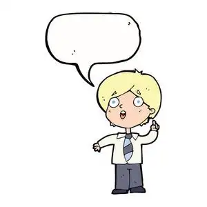 手绘男生背影讲话泡泡卡通男生回答问题照片