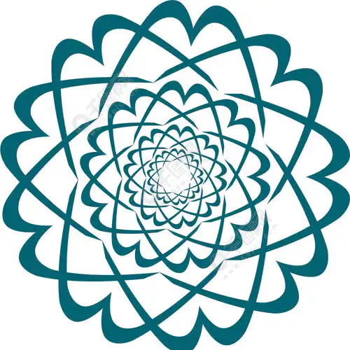 几何线条抽象花卉图形