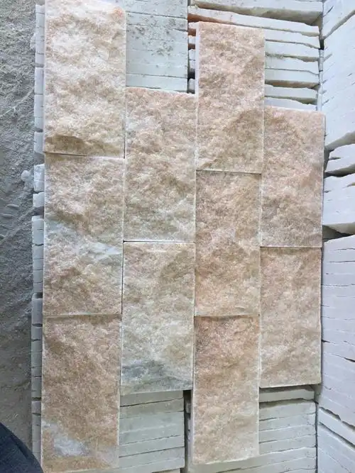 天然文化石厂家芙蓉红蘑菇石外墙砖