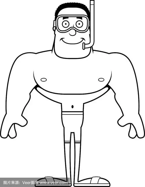 卡通微笑名潜水员