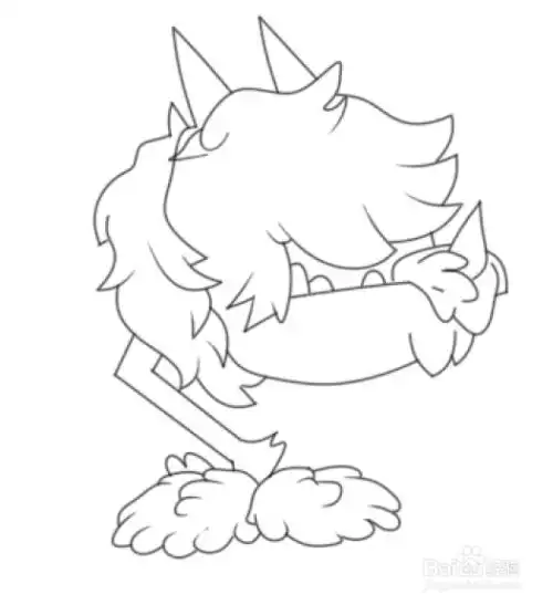 彩色简笔画植物大战僵尸冰龙草的画法
