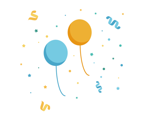 小清新配色气球派对装饰星星圆点