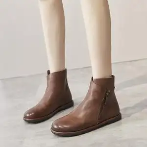 及裸靴女平底英伦