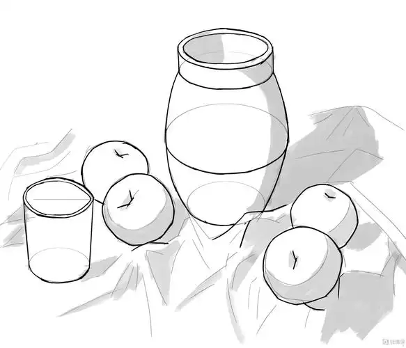 作业:学原画要不要学素描之组合静物素描画法训练 - 有一只鱿鱼