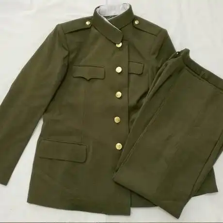 87式军装 陆校官马裤呢 冬常服毛料老式军装 干部中山装套装正品