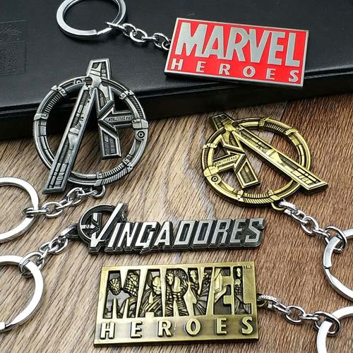 复仇者联盟钥匙扣标志logo字母a标牌立体创意合金钥匙扣圈链挂件