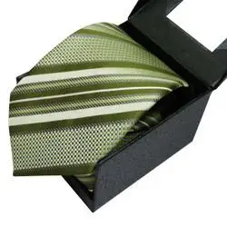 正品七匹狼正装领带 男士商务领带 军绿条纹结婚宴会礼服西装领带