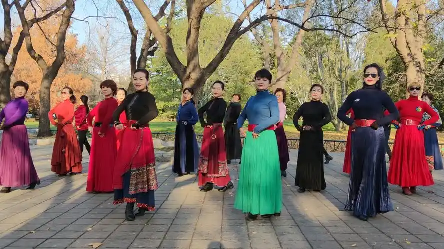 广场舞《秋水伊人》旋律优美好听,舞步整齐好看,跳得太棒了