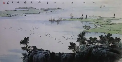 江水泱泱_山水_中美协国画_名家作品_园圆堂