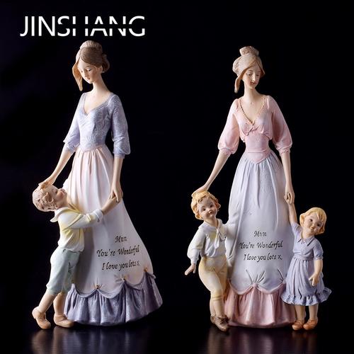 子欧non式温馨亲情母摆件 妈妈和孩子家居装饰品摆节设母亲结婚