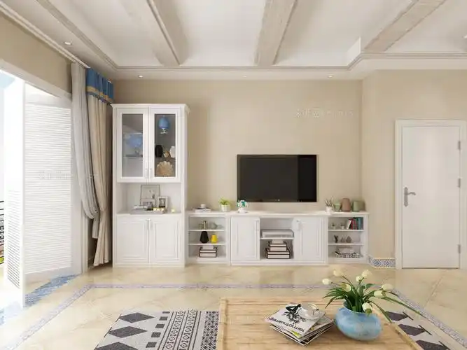 质感百搭纯白电视柜      电视柜 暖白栓木