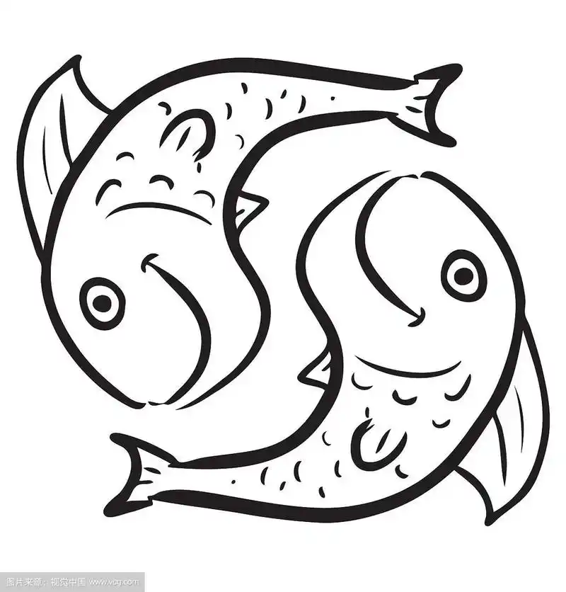 双鱼座孤立在白色上